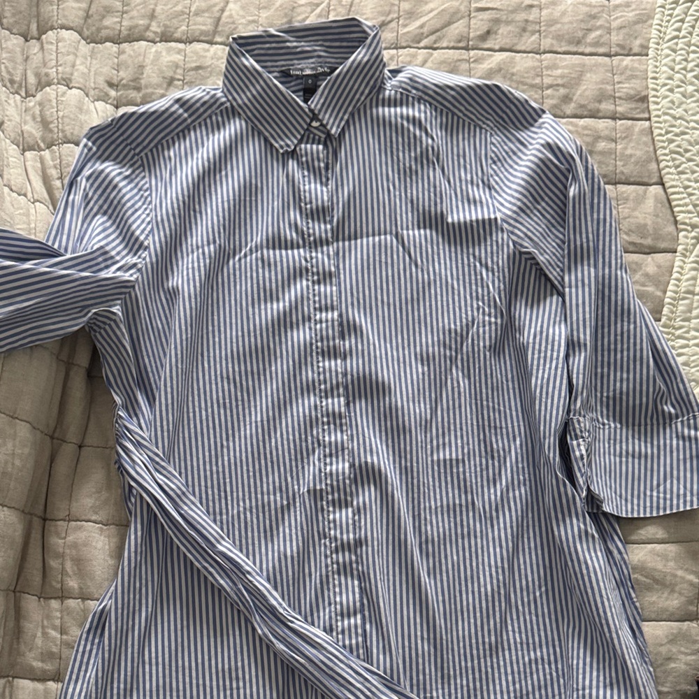 Womens Blue Striped Shirt-Maternity